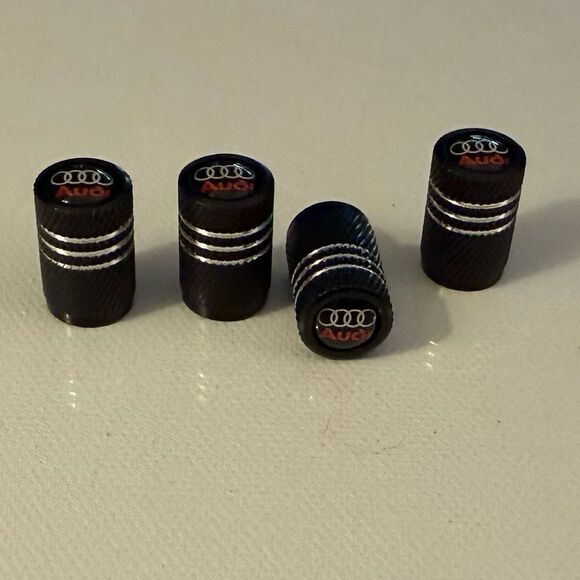 Audi Valve Stem Caps in Black Set of 4 NWT - Picture 1 of 4